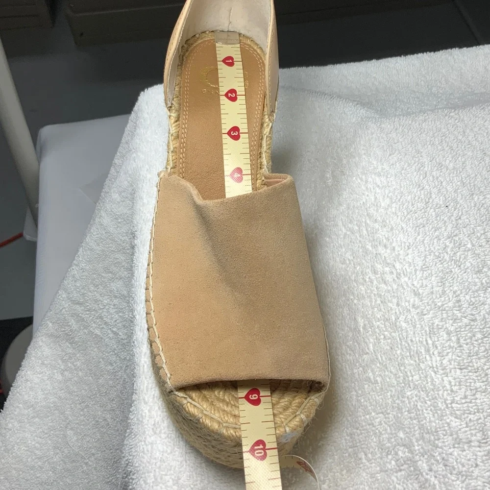 Gianni Bini Tan Suede Espadrille Platform Sandals - 8.5